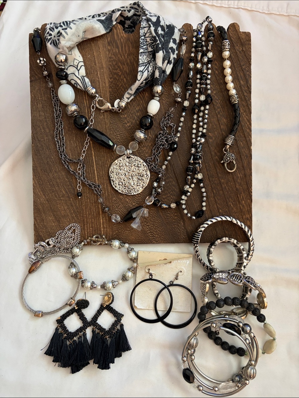 Brighton/Chicos Plus - Black and Silver Women's Jewelry Lot